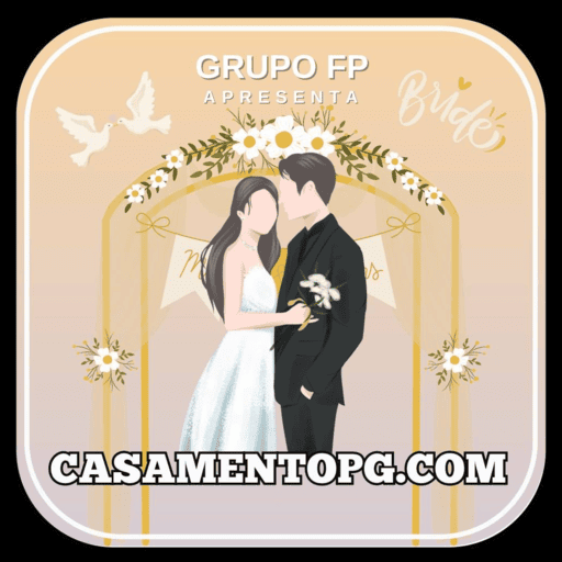 Imagem promocional da CASAMENTOPG mostrando a plataforma e suas vantagens
